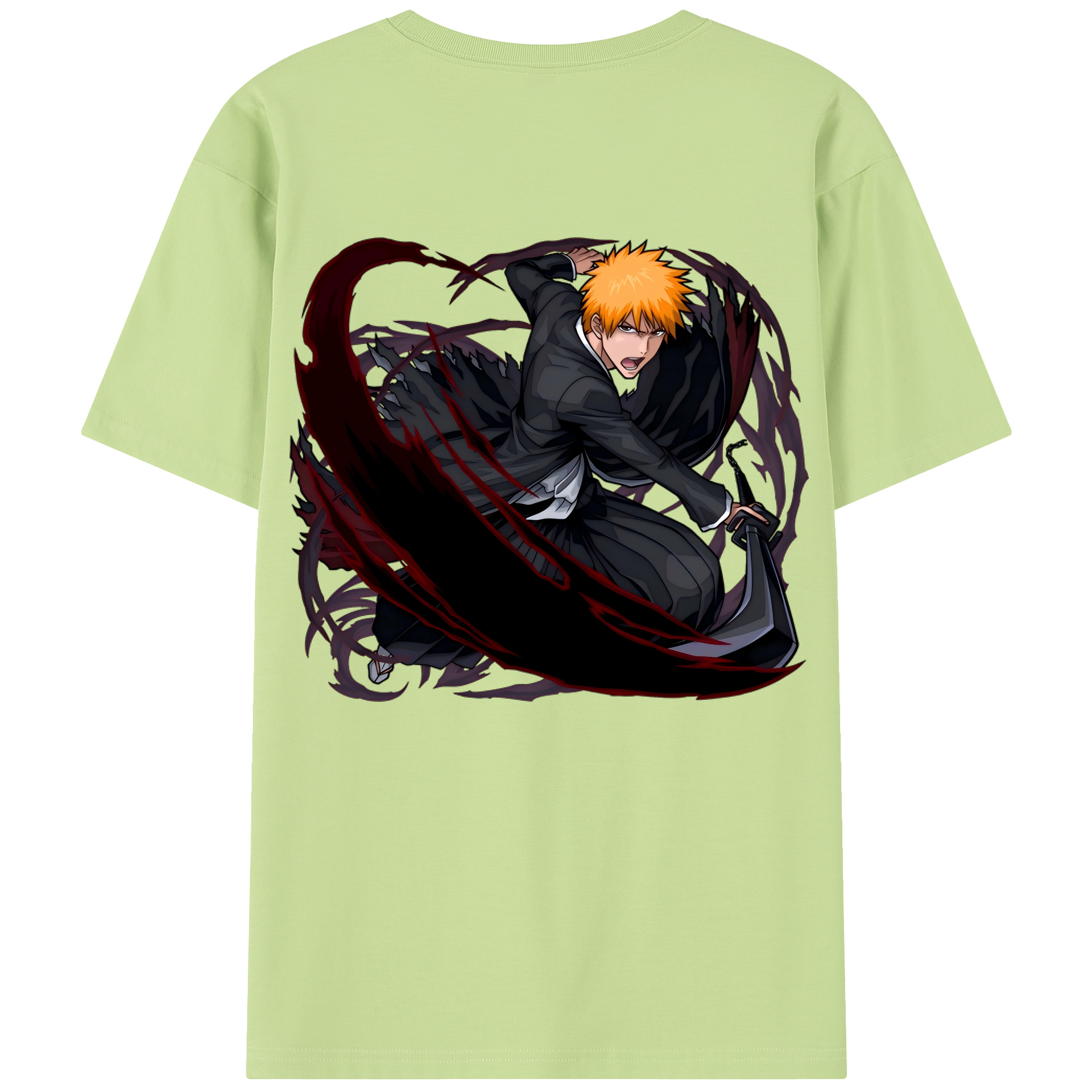 （画像用） ブリーチ 黒崎一護（くろさき いちご）BLEACH Kurosaki Ichigo 綿100％半袖Tシャツ（背面プリント）